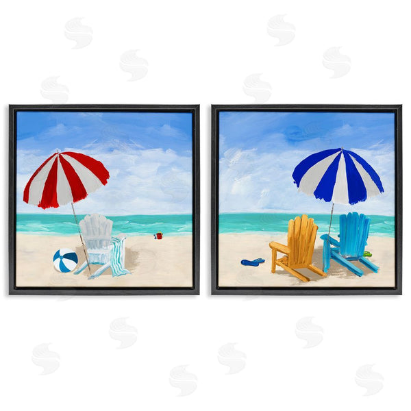 Stupell Industries Julie DeRice | Beach Chairs At Shore Summer Scene Wall Art