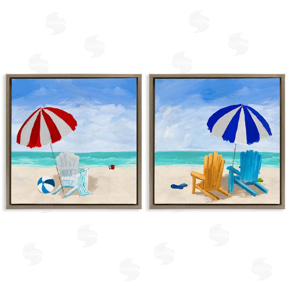 Stupell Industries Julie DeRice | Beach Chairs At Shore Summer Scene Wall Art