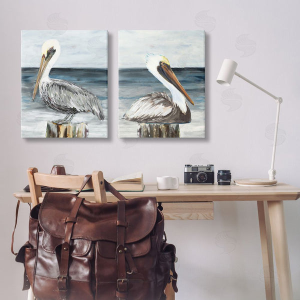 Stupell Industries Julie DeRice | Beachfront Pelican Log Wall Art