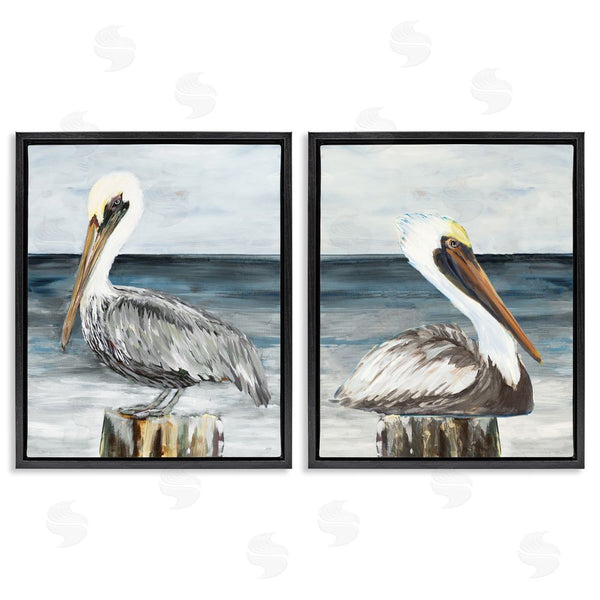 Stupell Industries Julie DeRice | Beachfront Pelican Log Wall Art