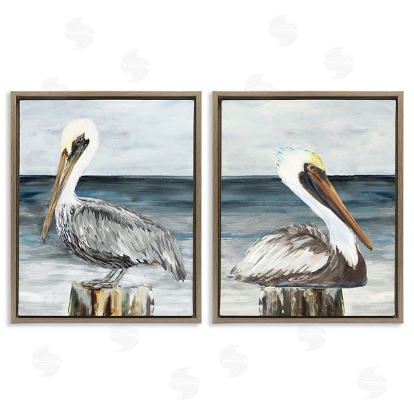Stupell Industries Julie DeRice | Beachfront Pelican Log Wall Art
