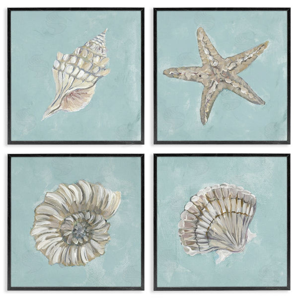 Stupell Industries Julie DeRice | Beige & Blue Sea Life Wall Art