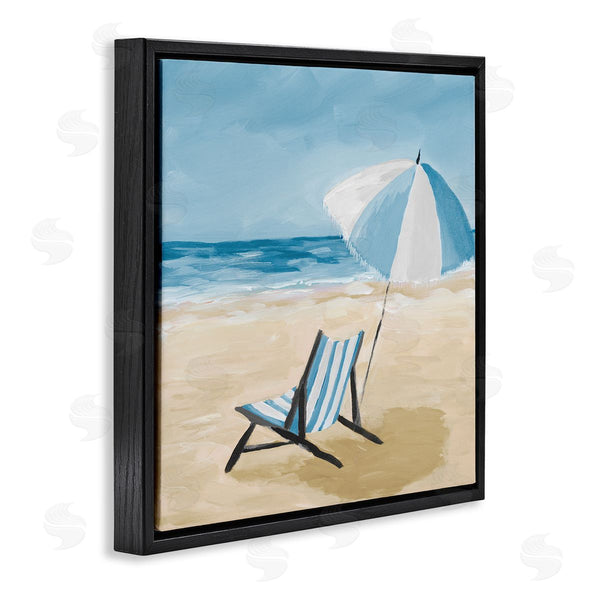 Stupell Industries Julie DeRice | Blue Beach Chair Painting Wall Art