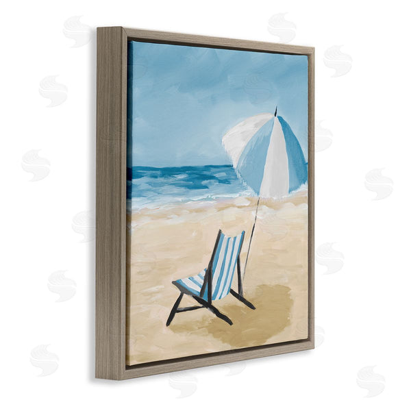 Stupell Industries Julie DeRice | Blue Beach Chair Painting Wall Art
