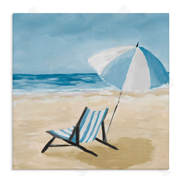 stupell industries Julie DeRice | Blue Beach Chair Painting Wall Art