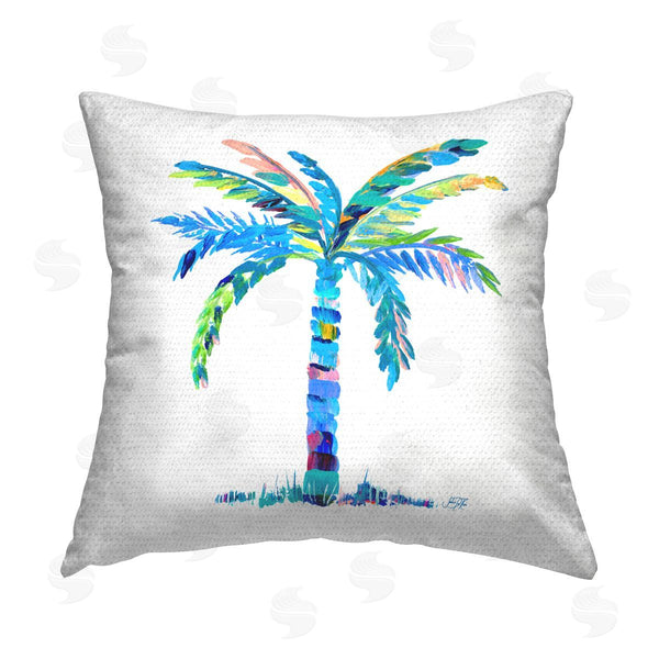 Stupell Industries Julie DeRice | Bold Blue Palm Tree Printed Throw Pillow