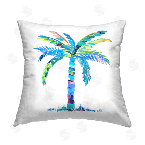 stupell industries Julie DeRice | Bold Blue Palm Tree Printed Throw Pillow