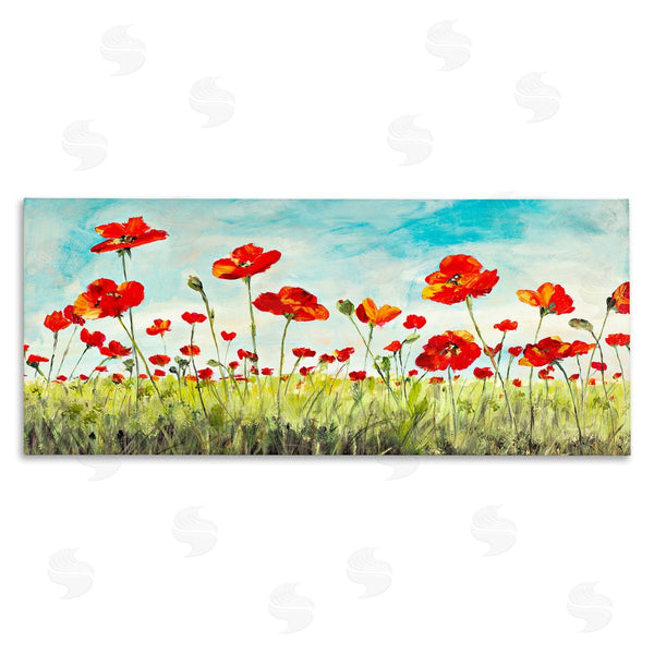 stupell industries Julie DeRice | Bright Red Poppies Meadow Wall Art