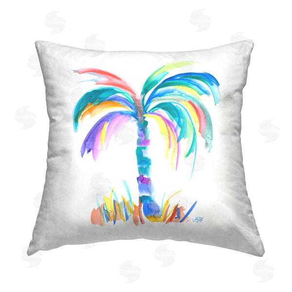 stupell industries Julie DeRice | Brushed Palm Tree Printed Throw Pillow
