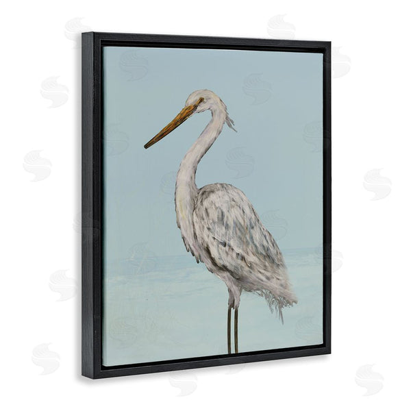 Stupell Industries Julie DeRice | Coastal Heron Muted Blue Wall Art
