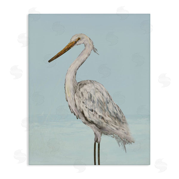 stupell industries Julie DeRice | Coastal Heron Muted Blue Wall Art