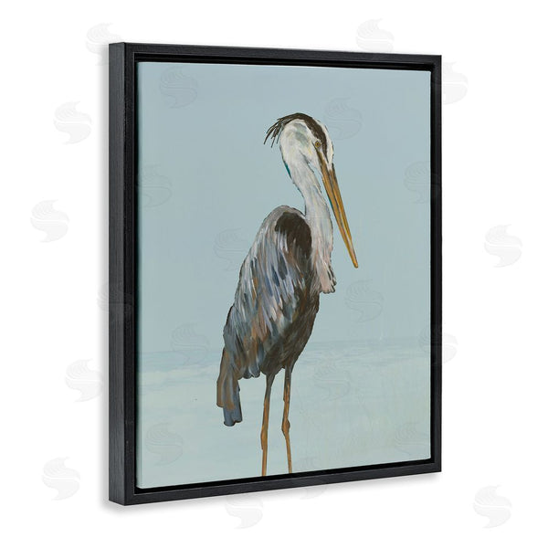 Stupell Industries Julie DeRice | Coastal Pelican Muted Blue Wall Art