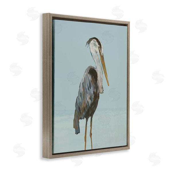 Stupell Industries Julie DeRice | Coastal Pelican Muted Blue Wall Art