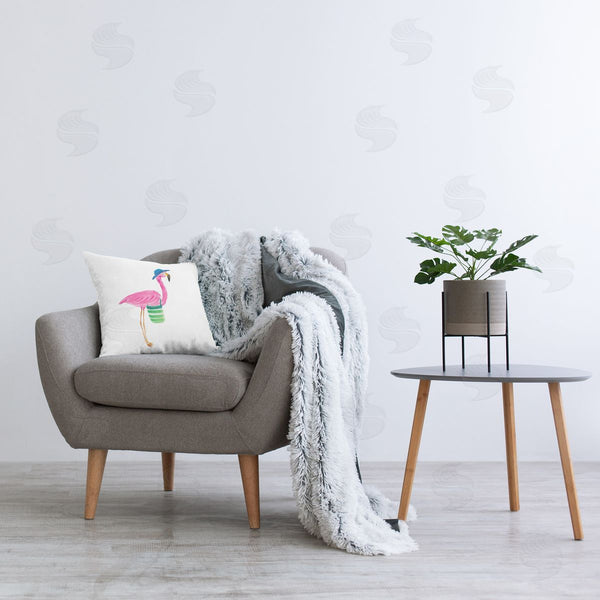 stupell industries Julie DeRice | Flamingo with Beach Bag Printed Throw Pillow