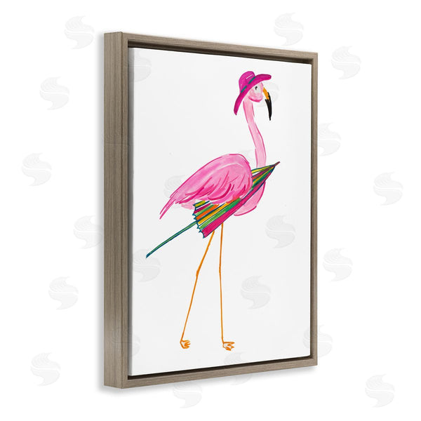 Stupell Industries Julie DeRice | Flamingo With Beach Umbrella