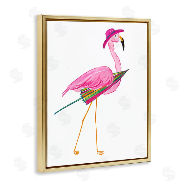 Stupell Industries Julie DeRice | Flamingo With Beach Umbrella
