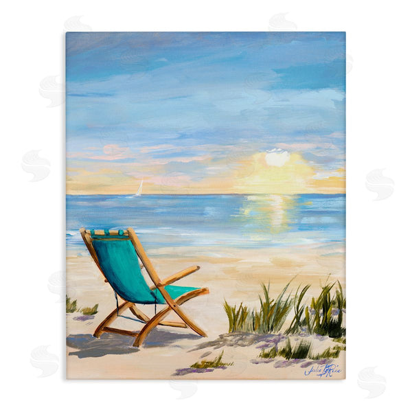 stupell industries Julie DeRice | Folding Chair Sunset Beach Landscape Summer Ombre Sky Wall Art