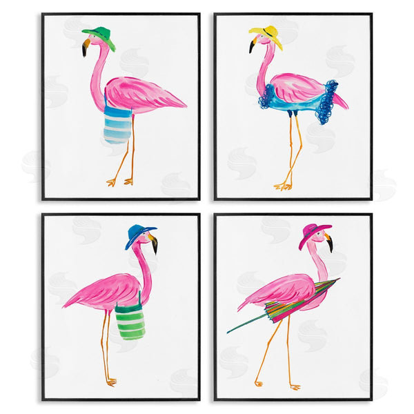 Stupell Industries Julie DeRice | Fun Beach Flamingos Wall Art