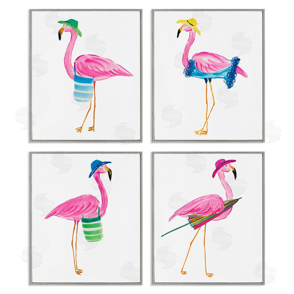 Stupell Industries Julie DeRice | Fun Beach Flamingos Wall Art