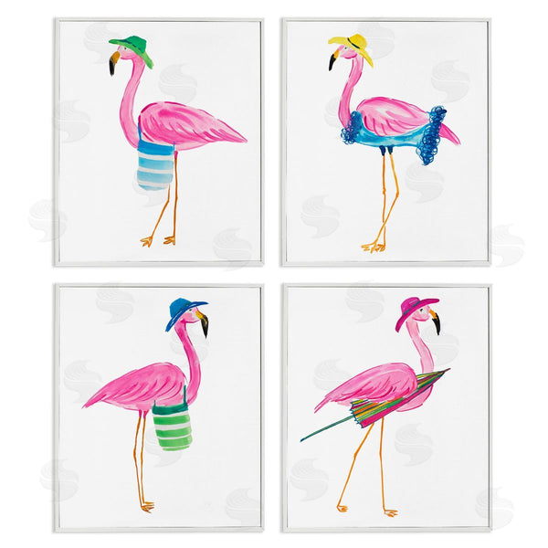 Stupell Industries Julie DeRice | Fun Beach Flamingos Wall Art