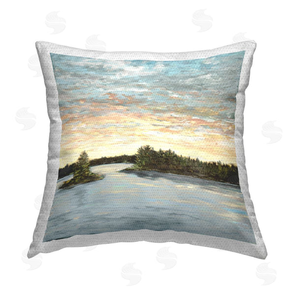Stupell Industries Julie DeRice | Lake Scenery Sunrise Printed Throw Pillow