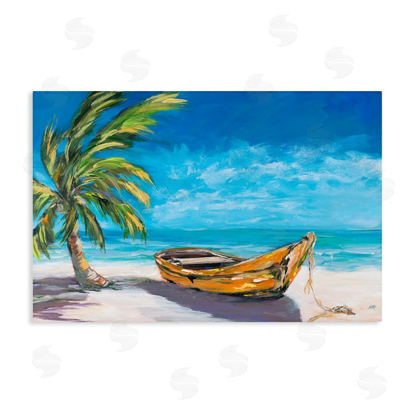 stupell industries Julie DeRice | Lost Island Palm & Boat Wall Art