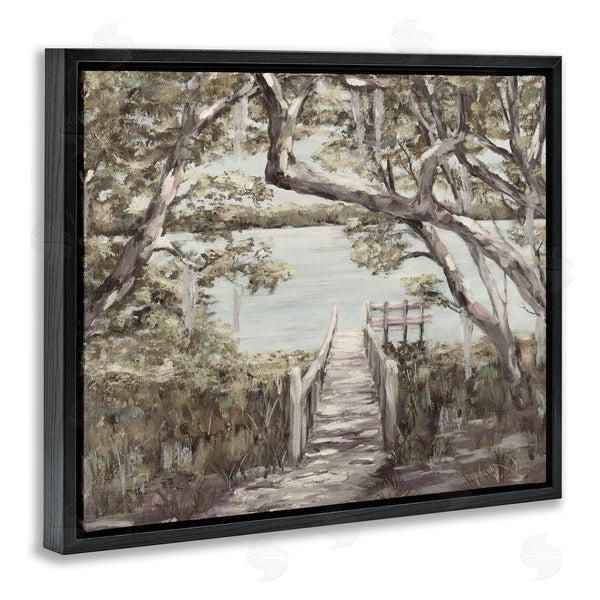 Stupell Industries Julie DeRice | Nature Waterfront Path Bridge Wall Art