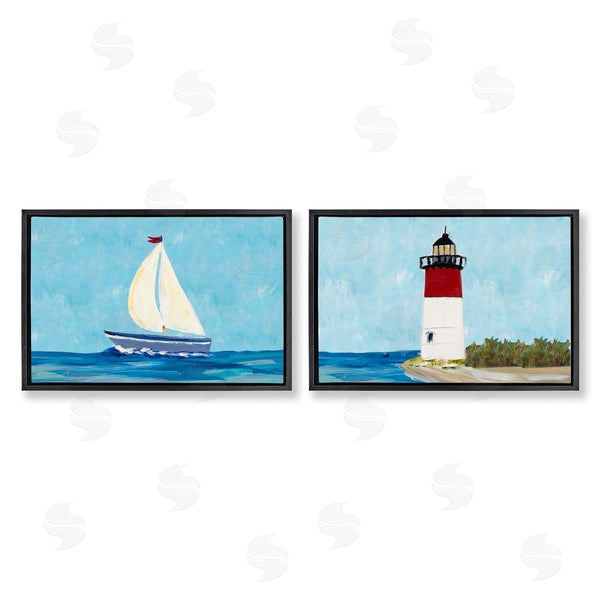 Stupell Industries Julie DeRice | Nautical Sail The Sea Lighthouse Wall Art