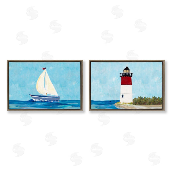 Stupell Industries Julie DeRice | Nautical Sail The Sea Lighthouse Wall Art