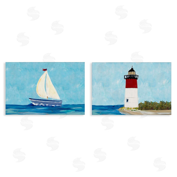 stupell industries Julie DeRice | Nautical Sail the Sea Lighthouse Wall Art