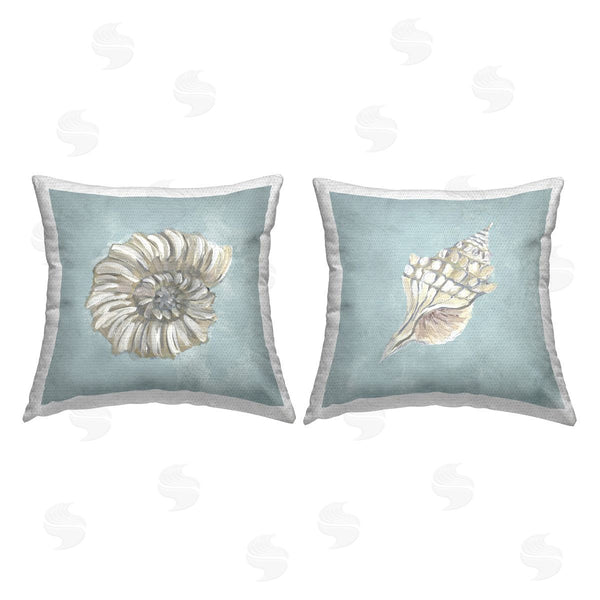 Stupell Industries Julie DeRice | Nautilus And Conch Seashells Printed Throw Pillow Set