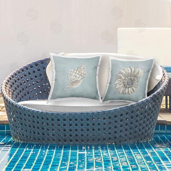 Stupell Industries Julie DeRice | Nautilus And Conch Seashells Printed Throw Pillow Set
