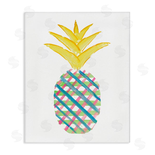 stupell industries Julie DeRice | Plaid Patterned Pineapple