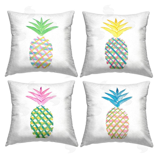 Stupell Industries Julie DeRice | Plaid Patterned Pineapples Printed Throw Pillow Set