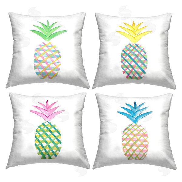 stupell industries Julie DeRice | Plaid Patterned Pineapples Printed Throw Pillow Set