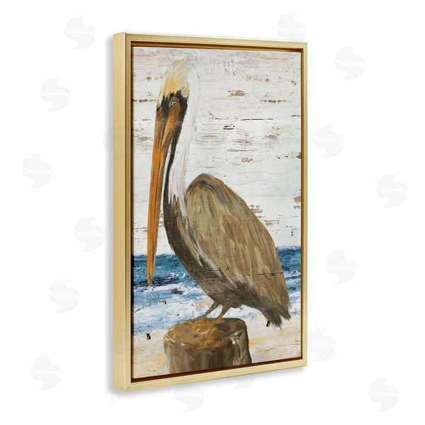 Stupell Industries Julie DeRice | Rustic Ocean Pelican
