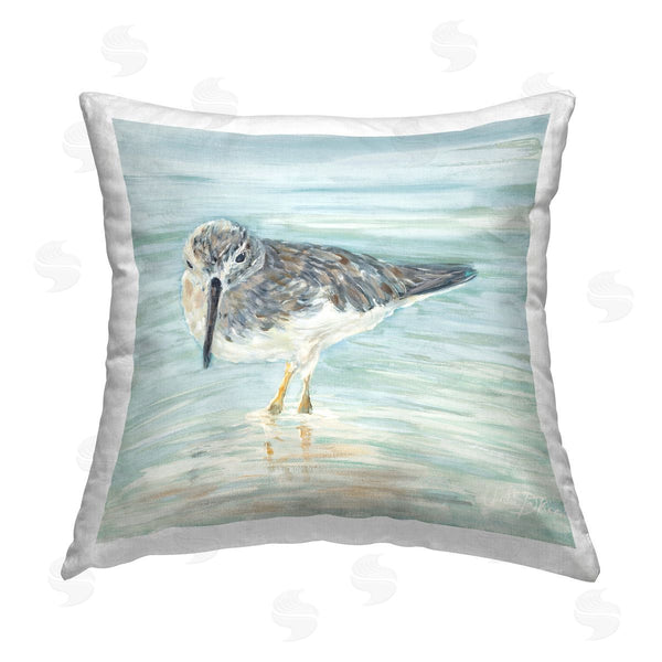 stupell industries Julie DeRice | Sandpiper on Shallow Shore Printed Throw Pillow