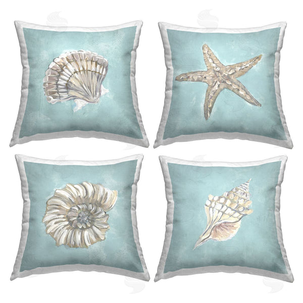 stupell industries Julie DeRice | Sea Life on Blue Printed Throw Pillow Set