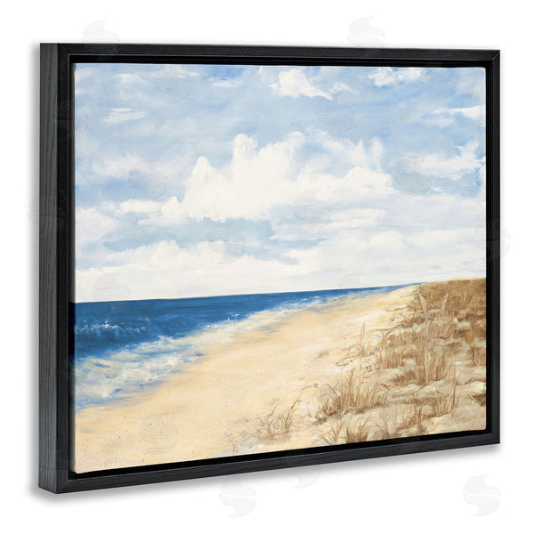 Stupell Industries Julie DeRice | Tall Grass By Nautical Beach Coast Cloudy Sky Wall Art