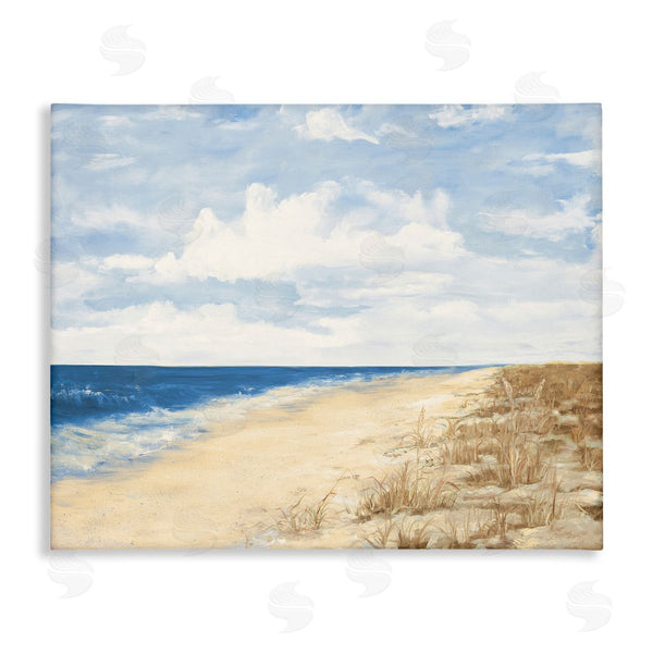 stupell industries Julie DeRice | Tall Grass by Nautical Beach Coast Cloudy Sky Wall Art