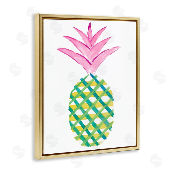 Stupell Industries Julie DeRice | Tropical Plaid Pineapple