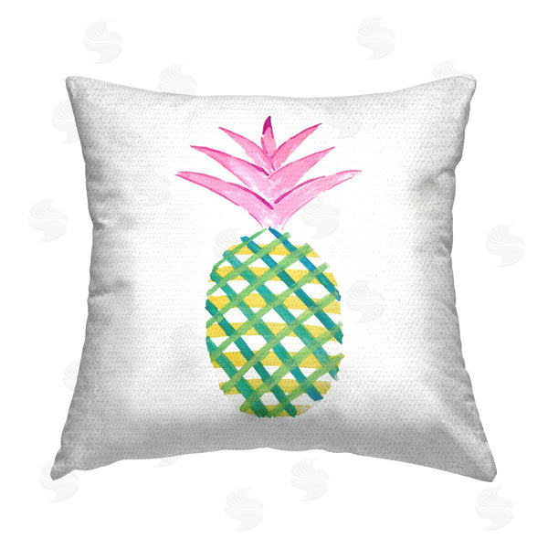 Stupell Industries Julie DeRice | Tropical Plaid Pineapple Printed Throw Pillow