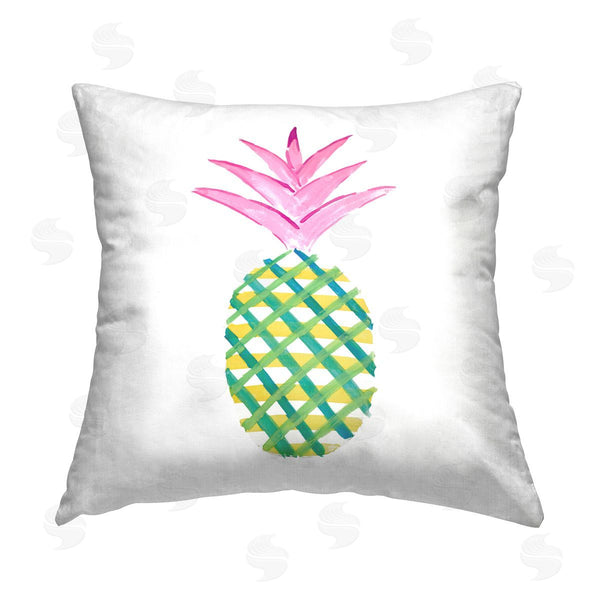 stupell industries Julie DeRice | Tropical Plaid Pineapple Printed Throw Pillow
