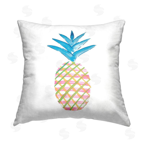 stupell industries Julie DeRice | Tropical Tartan Pineapple Printed Throw Pillow