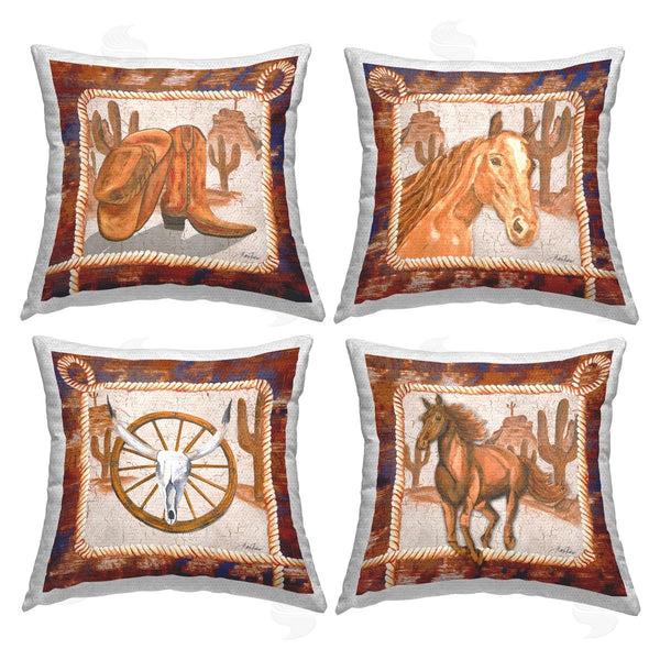 Stupell Industries Julie DeRice | Western Rodeo Scenes Printed Throw Pillow Set