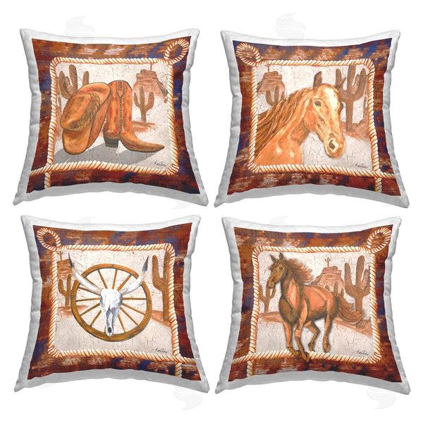 stupell industries Julie DeRice | Western Rodeo Scenes Printed Throw Pillow Set