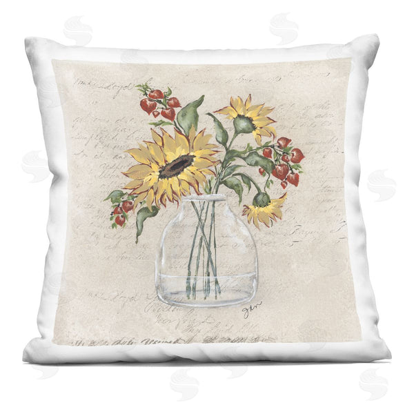 stupell industries Julie Norkus | Autumn Sunflowers Vintage Vase Printed Throw Pillow