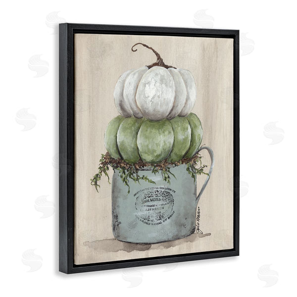 Stupell Industries Julie Norkus | Green White Harvest Pumpkins Country Jar Planter Wall Art