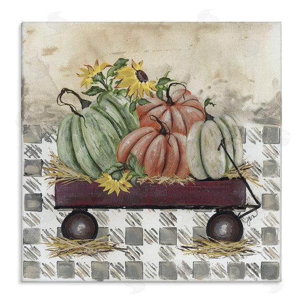stupell industries Julie Norkus | Pumpkin Harvest Wagon Wall Art