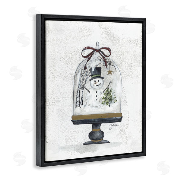 Stupell Industries Julie Norkus | Snowman Winter Scenery Snow Globe Rustic Detail Wall Art
